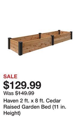 Tractor Supply Company Haven 2 ft. x 8 ft. cedar raised garden bed (11 in. height) offer