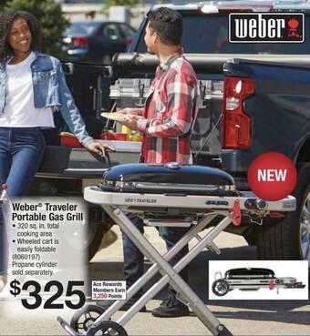 Ace Hardware Weber® Traveler Portable Gas Grill offer