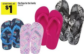 Dollar General Flip flops for the family offer