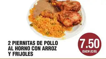 Carnicerias Jimenez 2 Piernitas De Pollo Al Horno Con Arroz Y Frijoles offer