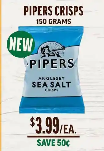 Central Market Pipers Crisps 150 Grams offer
