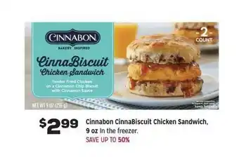 Grocery Outlet Cinnabon CinnaBiscuit Chicken Sandwich 9 Oz offer