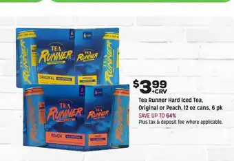 Grocery Outlet Tea Runner Hard Iced Tea, Original Or Peach 12 Oz Cans 6 Pk offer