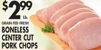 Associated GRAIN FED FRESH BONELESS CENTER CUT PORK CHOPS offer