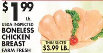 Associated USDA INSPECTED BONELESS CHICKEN BREAST FARM FRESH offer