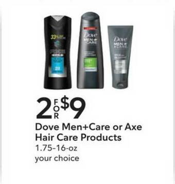 Publix Dove Men+Care Or Axe Hair Care Products offer