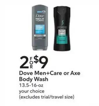 Publix Dove Men+Care Or Axe Body Wash offer