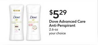 Publix Dove Advanced Care Anti-Perspirant offer