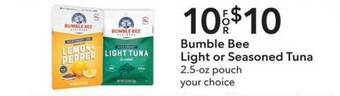 Publix Bumble Bee Light Or Seasoned Tuna offer
