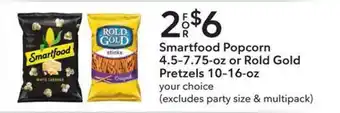 Publix Smartfood Popcorn 4.5-7.75-Oz Or Rold Gold Pretzels 10-16-Oz offer
