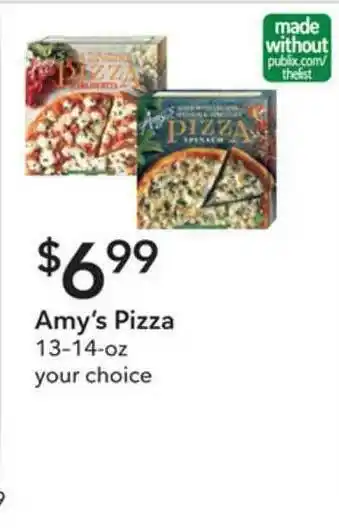 Publix Amy's Pizza offer