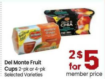 Safeway Del Monte Fruit Cups offer