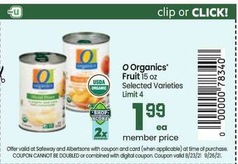 Safeway O Organics Fruit offer