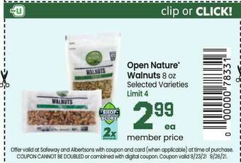 Safeway Open Nature Walnuts offer