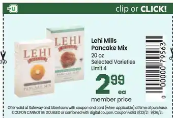 Safeway Lehi Mills Pancake Mix offer