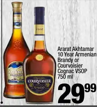 Super King Markets Ararat Akhtamar 10 Year Armenian Brandy Or Courvoisier Cognac VSOP 750 Ml offer