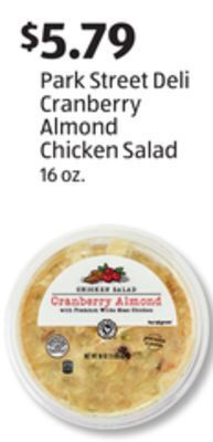 Aldi Park street deli cranberry almond chicken salad offer
