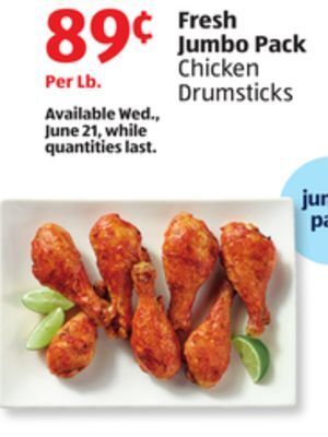 Aldi Fresh jumbo pack chicken drumsticks offer
