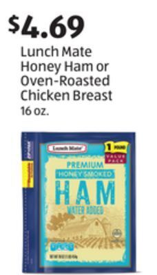 Aldi Lunch mate honey ham or oven-roasted chicken breast offer