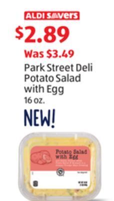 Aldi Park street deli potato salad with egg offer