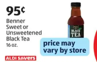 Aldi Benner sweet or unsweetened black tea offer