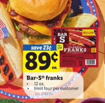 Lidl Bar-s® franks offer