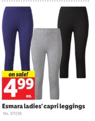 Lidl Esmara ladies' capri leggings offer