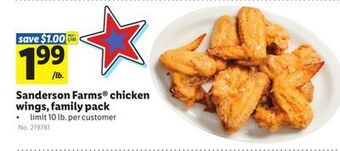 Lidl Sanderson farms® chicken wings, family pack offer