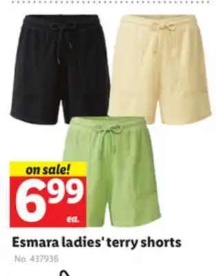 Lidl Esmara ladies' terry shorts offer