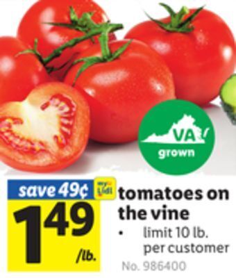 Lidl Tomatoes on the vine offer