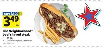 Lidl Old neighborhood® beef shaved steak offer