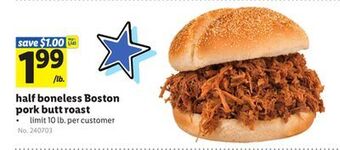 Lidl Half boneless boston pork butt roast offer