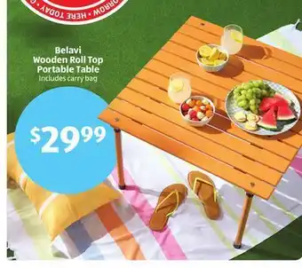 Aldi Belavi wooden roll top portable table offer