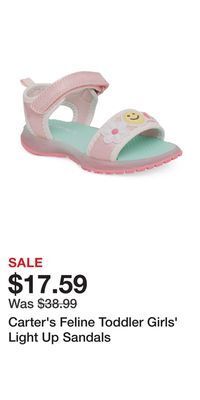 Kohl's Carter's feline toddler girls' light up sandals offer