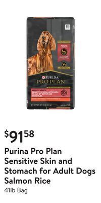 Walmart Purina pro plan sensitive skin and stomach for adult dogs salmon rice offer