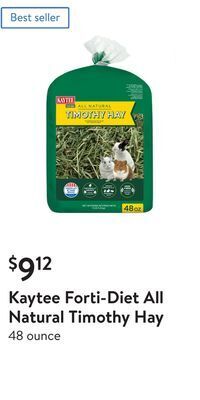 Walmart Kaytee forti-diet all natural timothy hay offer