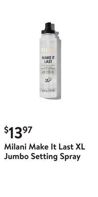 Walmart Milani make it last xl jumbo setting spray offer