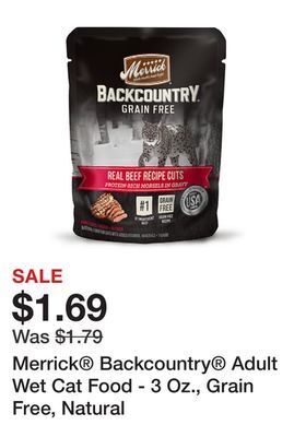 Petsmart Merrick® backcountry® adult wet cat food - 3 oz., grain free, natural offer