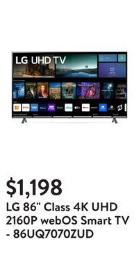 Walmart Lg 86 class 4k uhd 2160p webos smart tv - 86uq7070zud offer