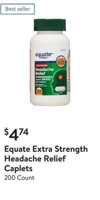 Walmart Equate extra strength headache relief caplets offer