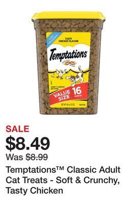 Petsmart Temptations™ classic adult cat treats - soft & crunchy, tasty chicken offer
