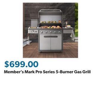 Sam's Club Member's mark pro series 5-burner gas grill offer