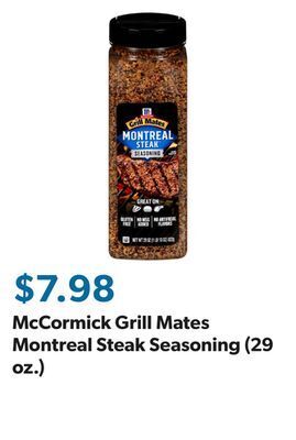 Sam's Club Mccormick grill mates montreal steak seasoning (29 oz.) offer