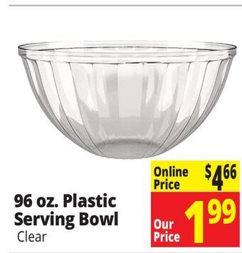Ocean State Job Lot 96 oz. plastic serving bowl offer