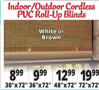 Ocean State Job Lot Indoor/outdoor cordless pvc roll-up blinds offer