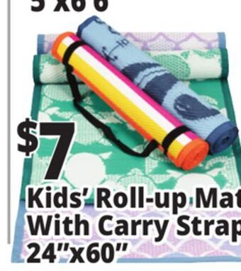 Ocean State Job Lot Kids reversible roll-up beach mat with strap, 24x60 offer
