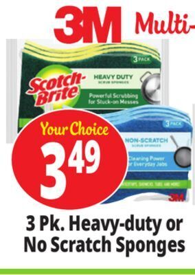 Ocean State Job Lot 3 pk. heavy-duty or no scratch sponges offer