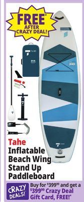 Ocean State Job Lot Tahe inflatable beach wing stand up paddleboard offer