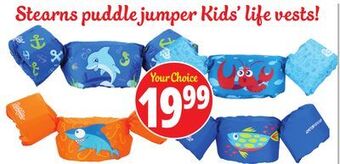 Ocean State Job Lot Stearns puddle jumper kids' life vests! offer
