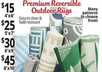 Ocean State Job Lot Premium reversible outdoor rugs offer